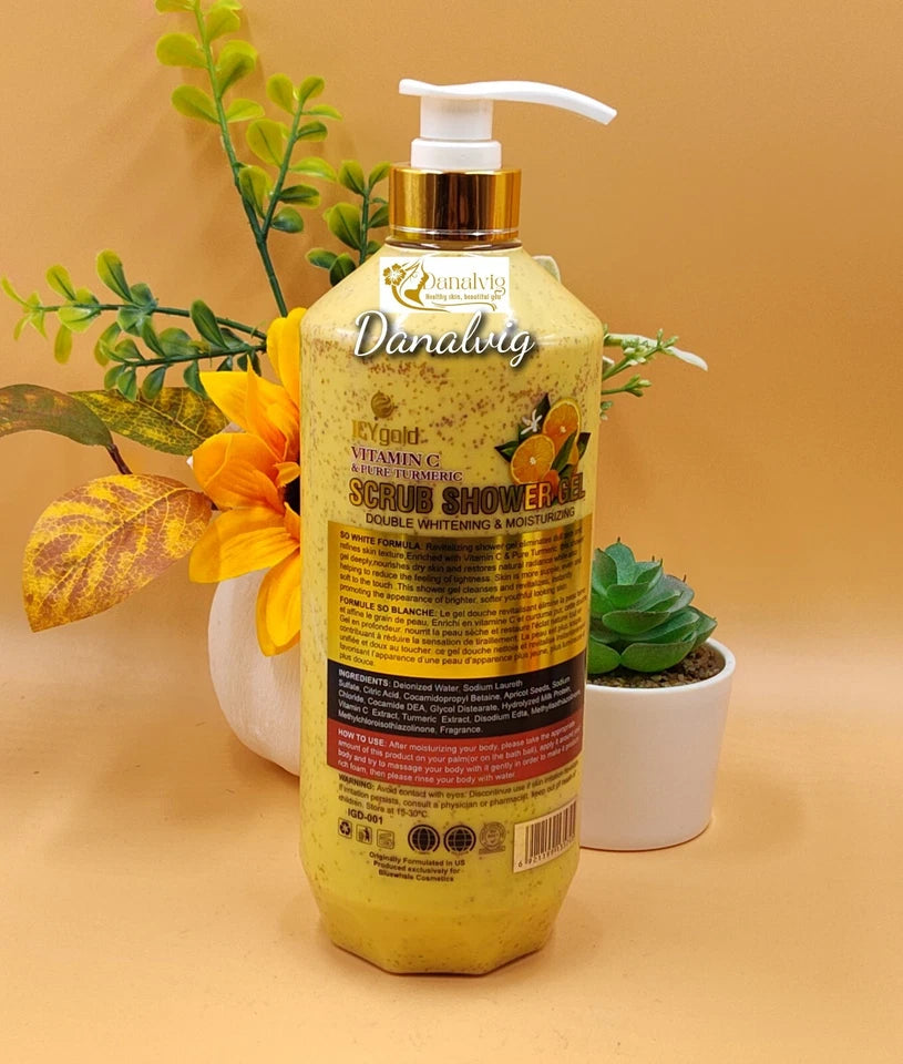 Icy Gold glow vitamin c collagen With Turmeric scrub shower gel 1000ml