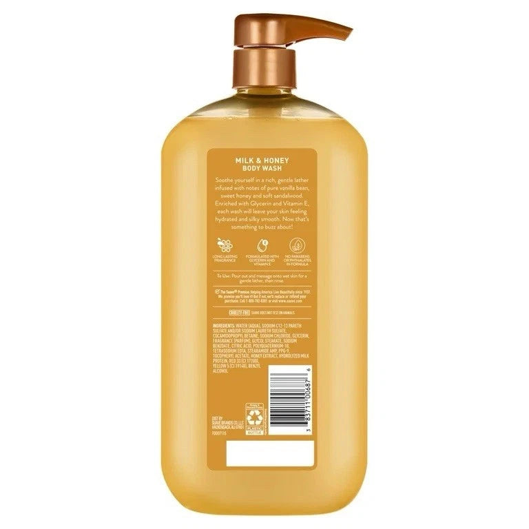 Suave Essentials Gentle Body Wash, Milk & Honey, 30 oz